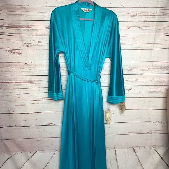 Vanity Fair Other - Vanity Fair 60’s 70’s Vintage Teal Robe Size M NWT